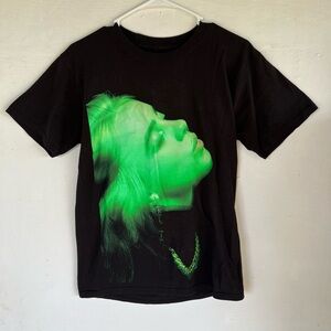Billie Eilish Stay Home World Tour Concert Tee Shirt Unisex Black/Neon Green S